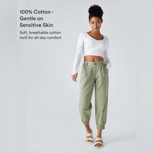 HALARA 100% Cotton High-Rise Elastic Cuff Joggers